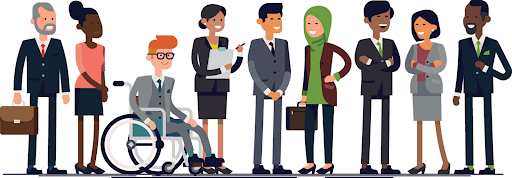 多元化勞動力的插圖