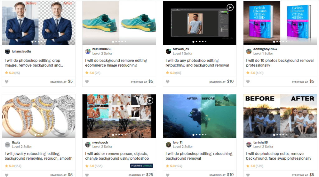 在 Fiverr 上出售背景去除