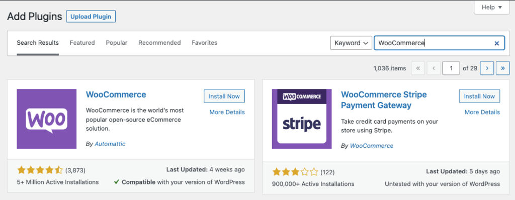 在 WordPress 上安装 WooCommerce 插件