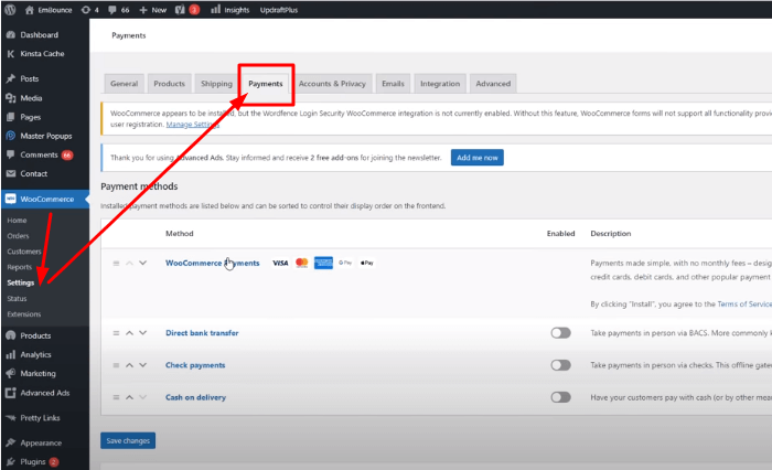 在 WooCommerce 上添加您的帐户详细信息
