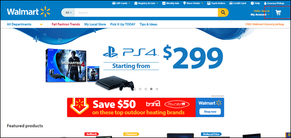 Locația coșului de cumpărături Walmart