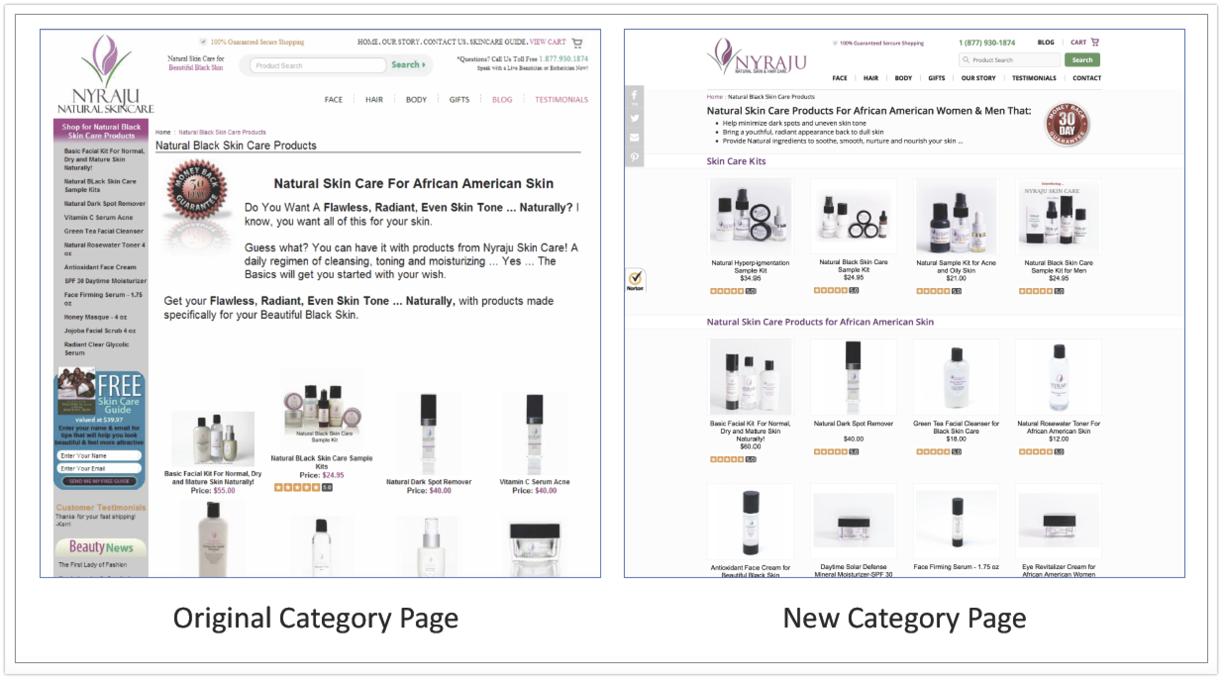 Nyraju 原始与新类别页面