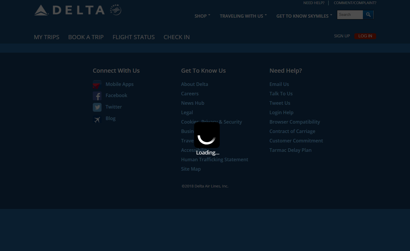 Program ładujący Delta.com delta icon loader-something is happening example-designing conversational interfaces