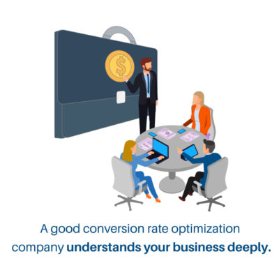 great conversion rate optimization companies get to know your business, not just your website - graphics