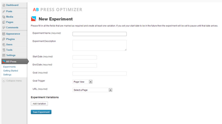 Obraz AB Press Optimizer do testowania witryny na WordPress