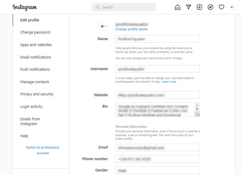 تحويل instagram إلى حساب الأعمال