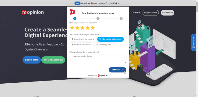 Software per sondaggi online Mopinion