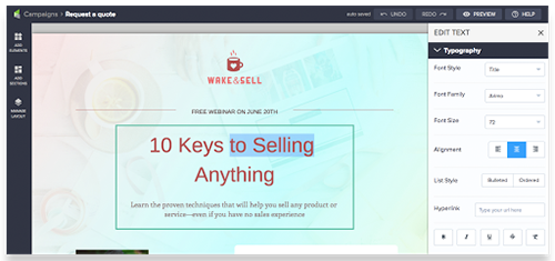 วิธีปรับแต่งหน้า Landing Page ใน keap