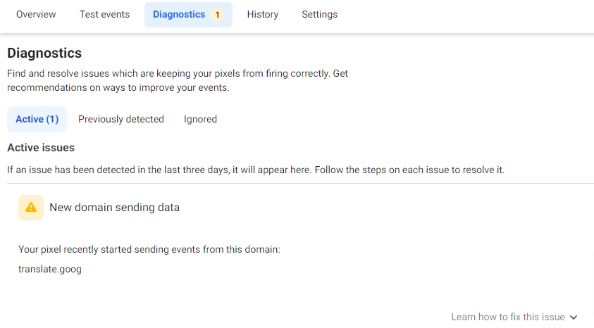 ShopifyFacebook広告統合の最適化診断の実行