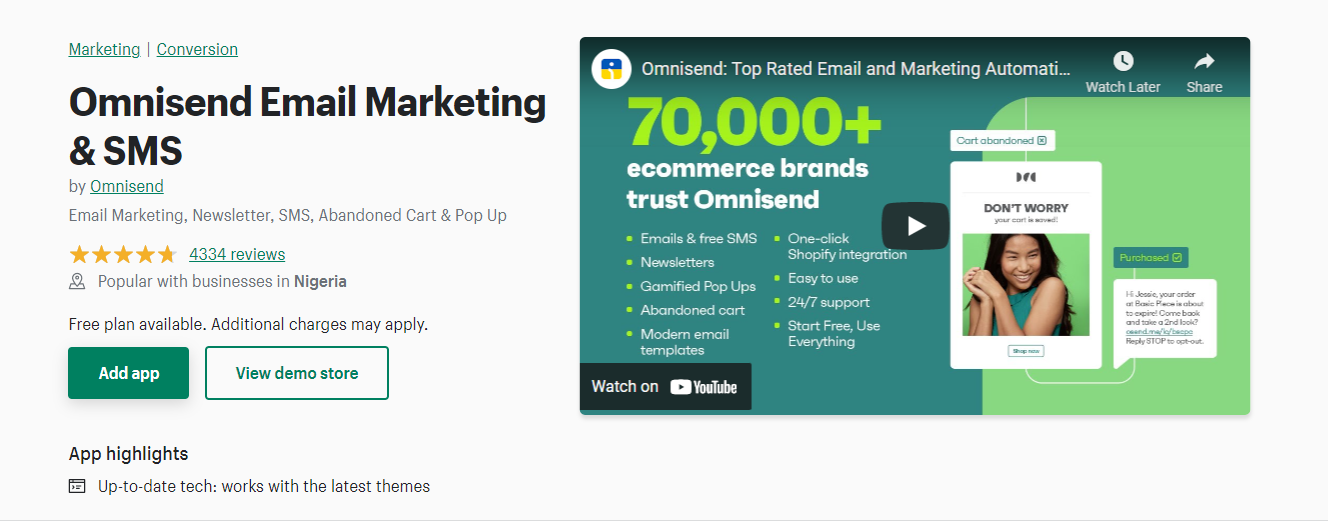 Omnisend SMS 마케팅 앱