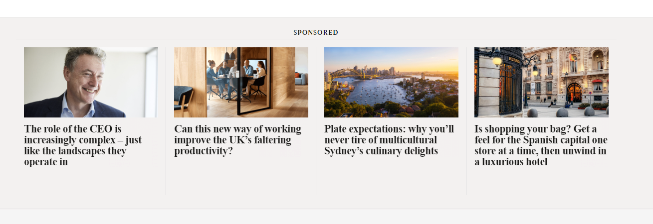 قسم المحتوى المدعوم على موقع The Times