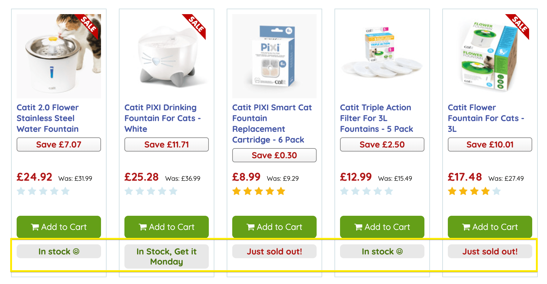 異なるストックラベル