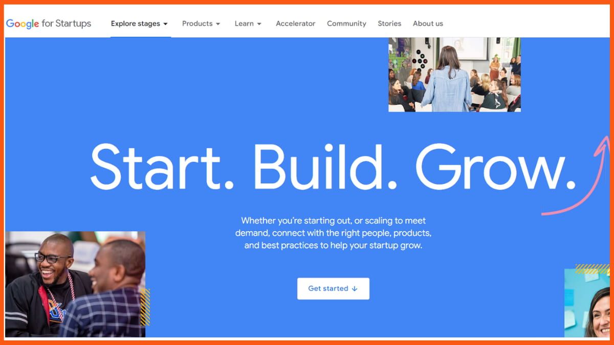 موقع Google for Startups