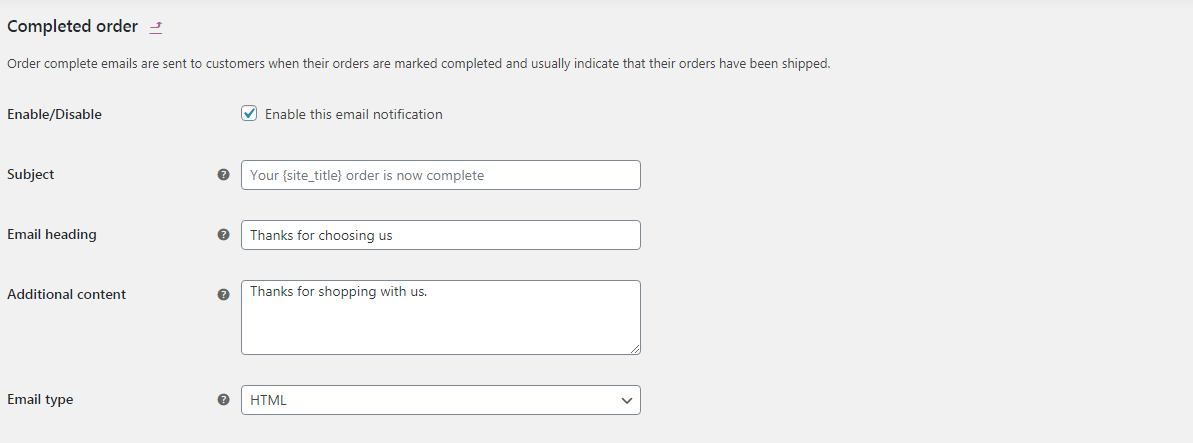 4 kompletne zamówienie woo