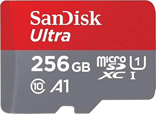 Tarjeta de memoria SanDisk Ultra microSDXC UHS-I de 256 GB con adaptador - 120 MB/s, C10, U1, Full HD, A1, tarjeta Micro SD - SDSQUA4-256G-GN6MA