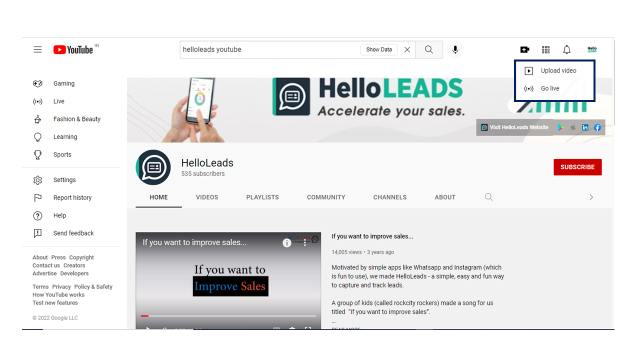 Încărcați anunțul dvs. YouTube