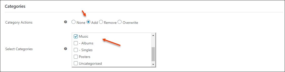WooCommerce Bulk Produktkategorien bearbeiten | Kategorie hinzufügen