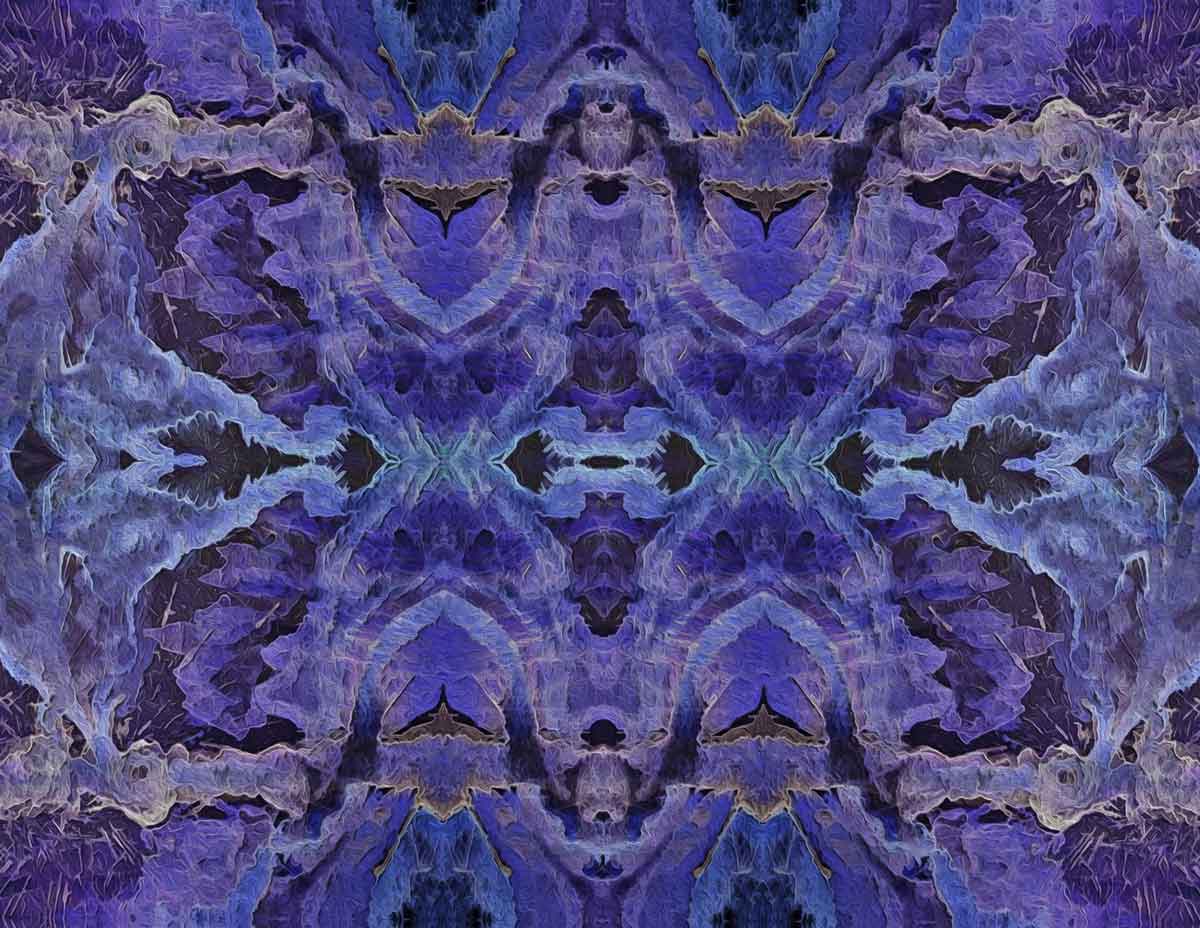 patrón de teñido anudado de varios tonos índigo.