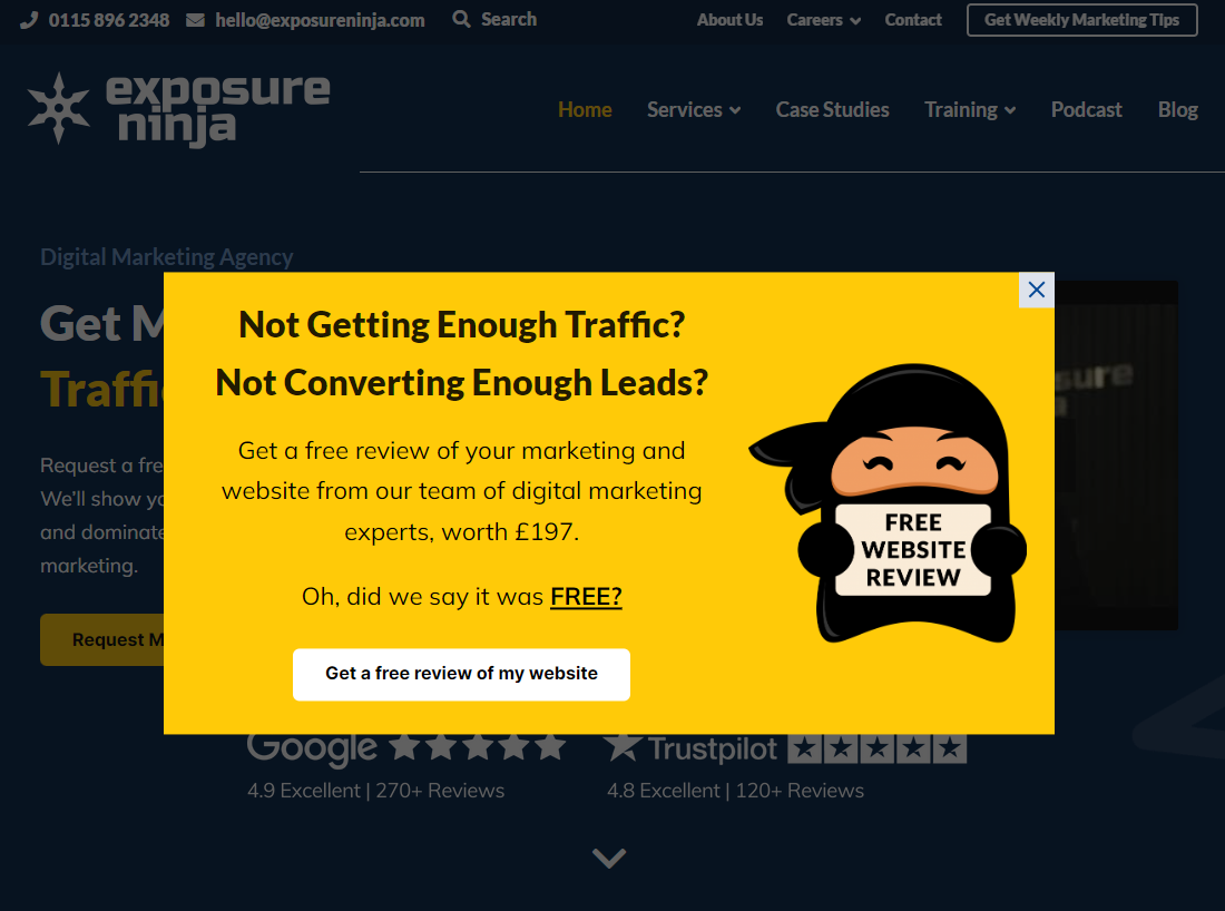 مثال على نية الخروج المنبثقة