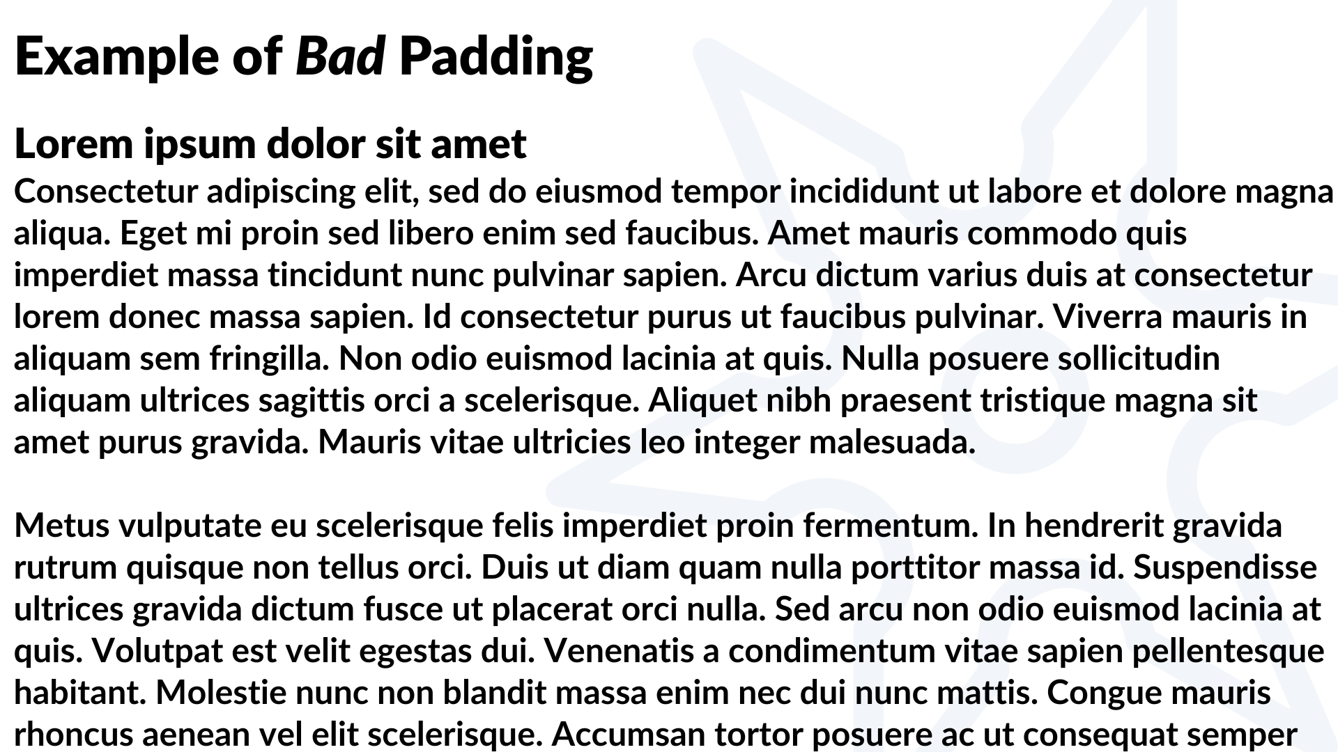 تحتوي هذه الصورة على مثال لنص لاتيني. يصل النص إلى جانبي الصورة بدون حدود. تبدو ضيقة