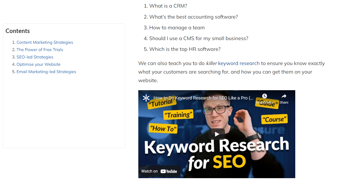 مثال على مقطع فيديو مضمن في منشور مدونة