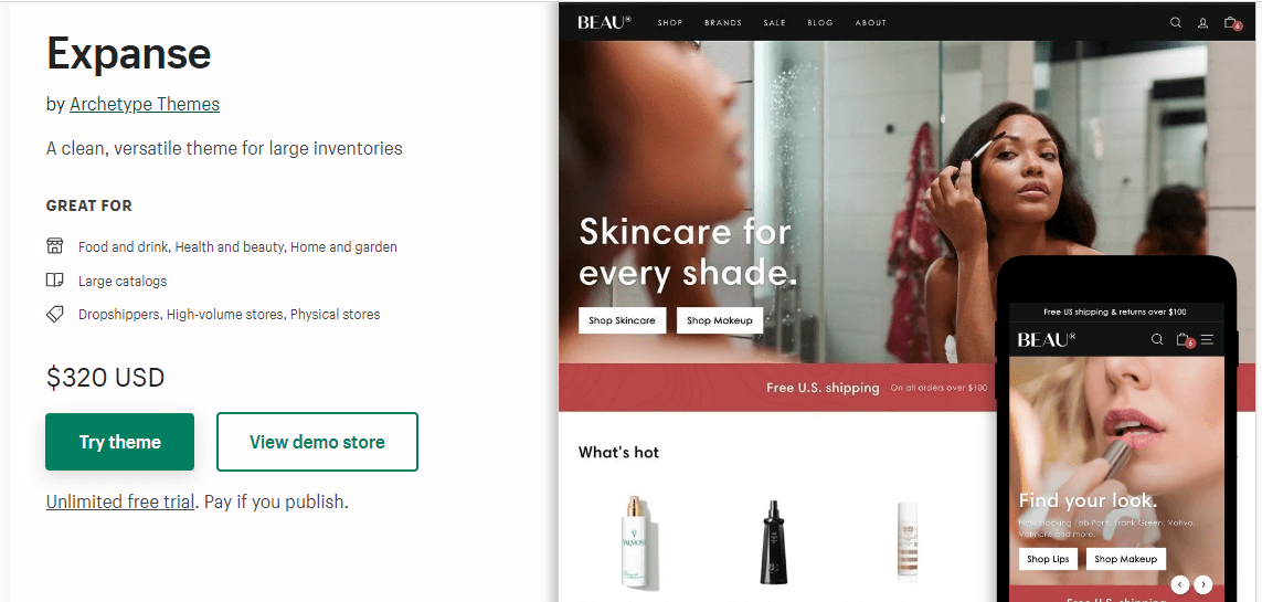 Espansione del tema dropshipping di Shopify