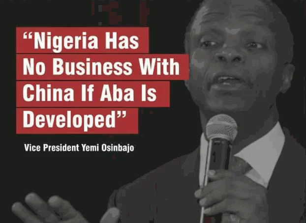 Wakil presiden Nigeria membandingkan Nigeria dengan Cina