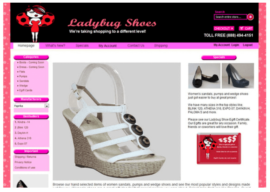 Exemple de site laid