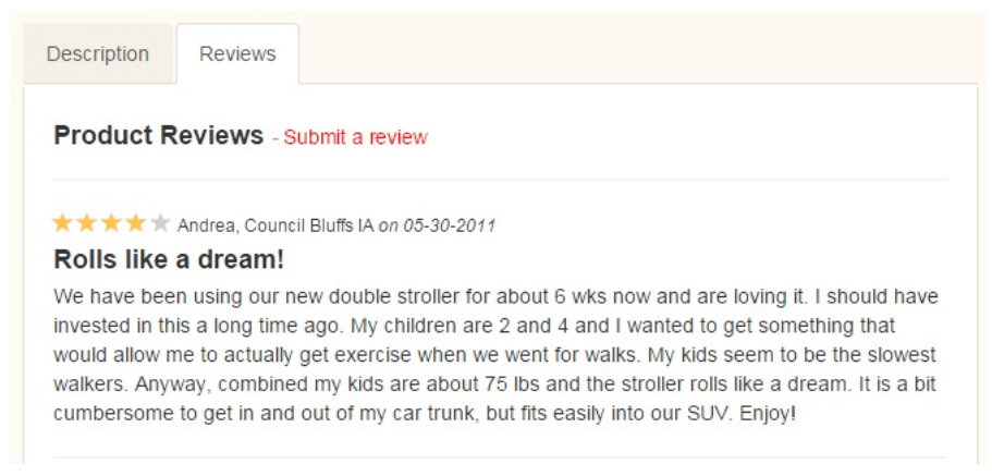 Évaluation du produit