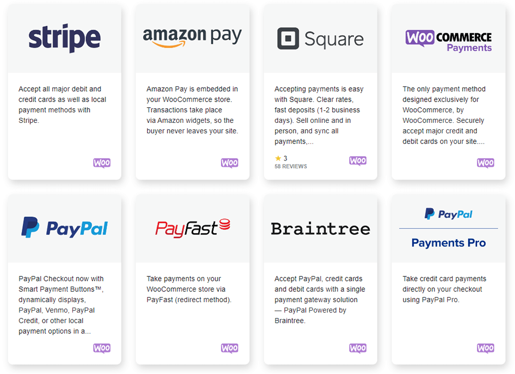 Ekstensi pembayaran Woocommerce