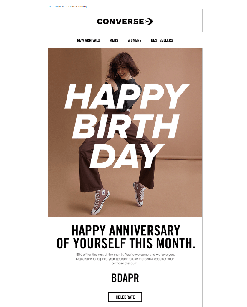 Geburtstags-E-Mail von Converse