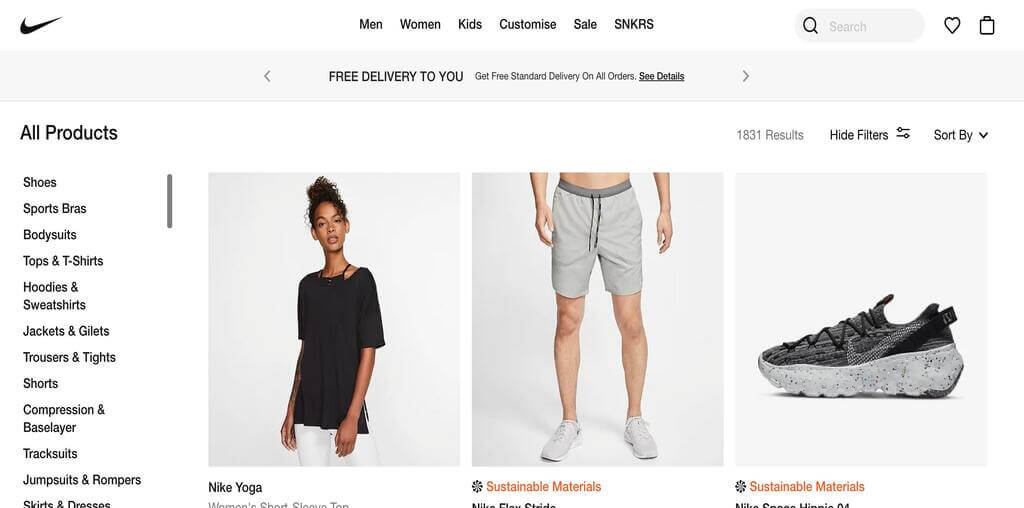 Site Internet de Nike