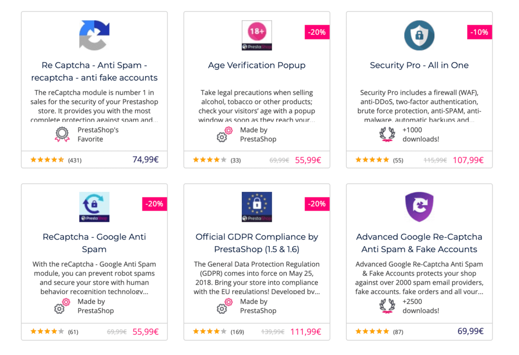 Securitate PrestaShop