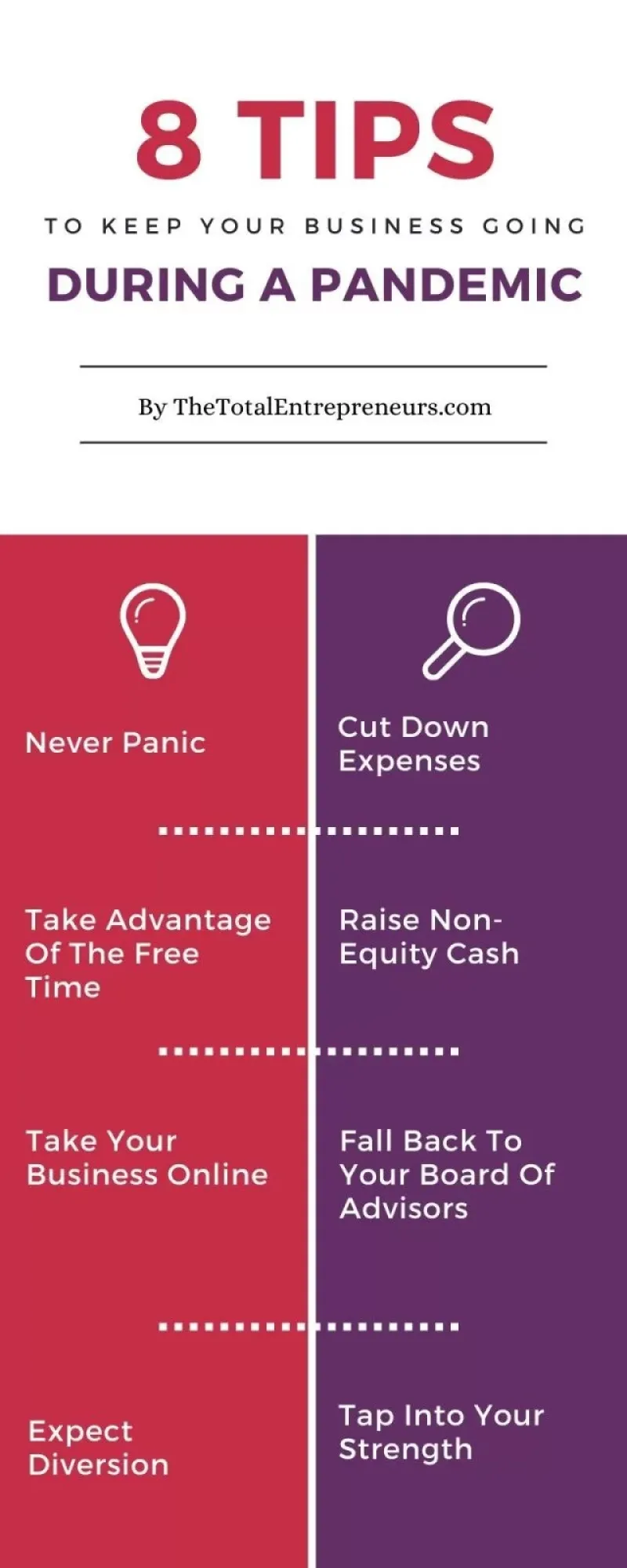 Pandemi Sırasında İşletmenizin Devam Etmesini Sağlayacak İpuçları Hakkında Bilgi Grafiği