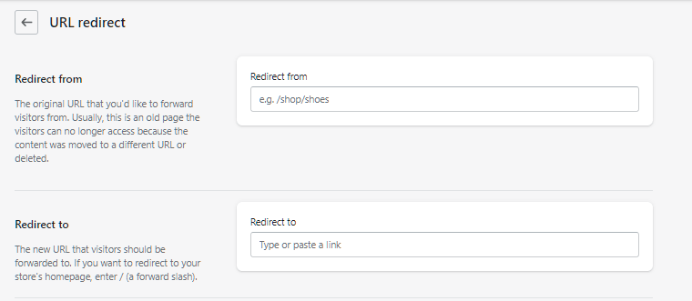 Shopify 301 เปลี่ยนเส้นทาง