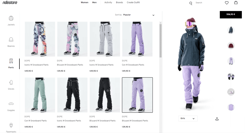 Ridestore-Konfigurator