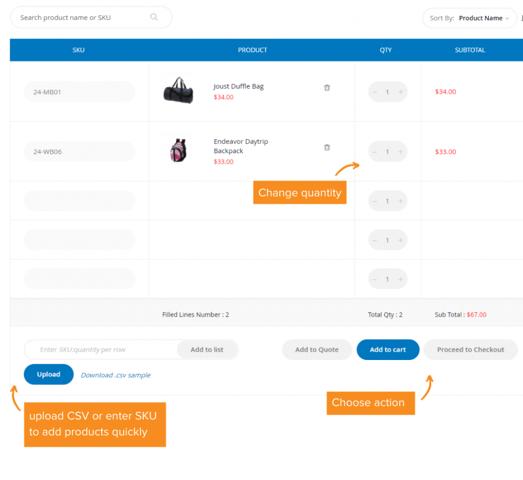 Bulk-Schnellbestellerweiterung