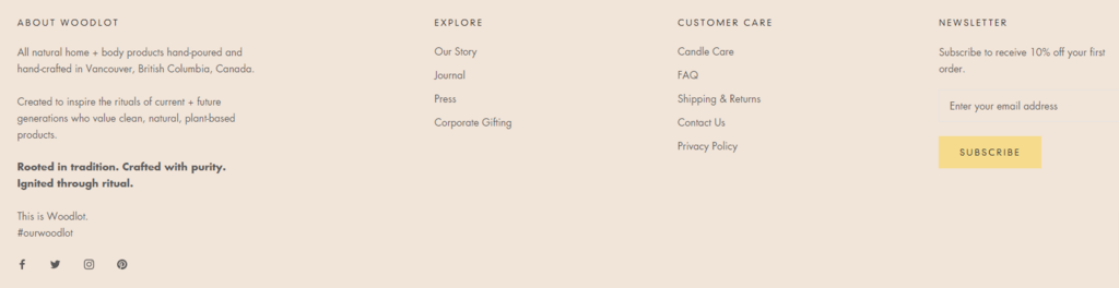 Piè di pagina di Woodlot