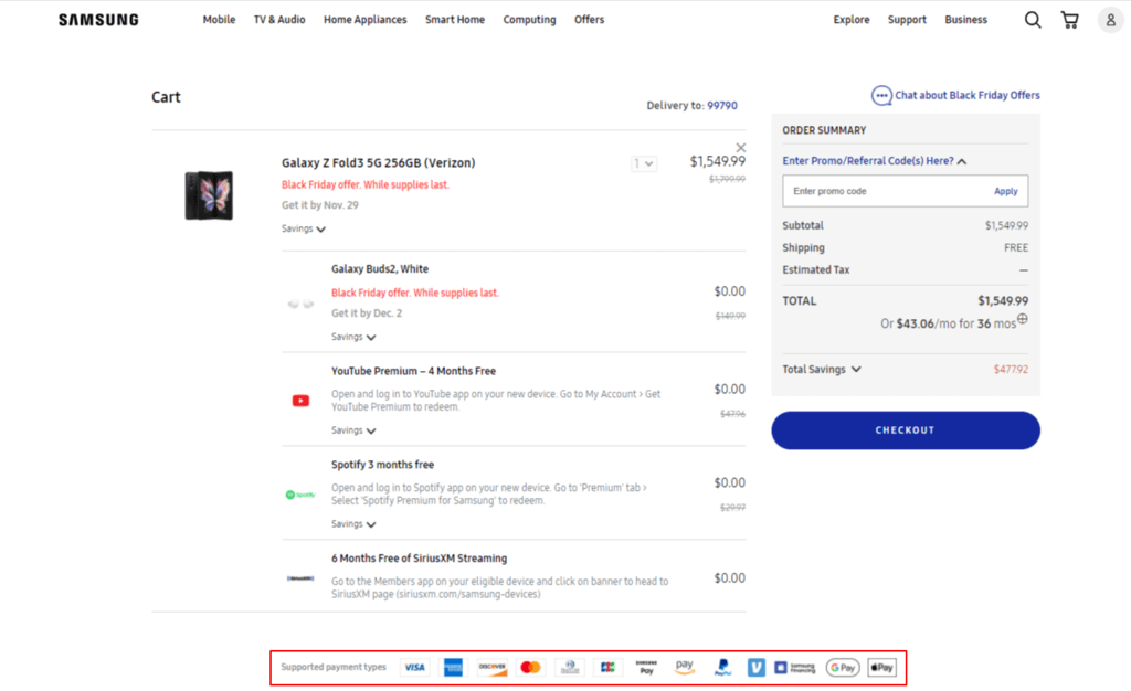 Metodi di pagamento Samsung