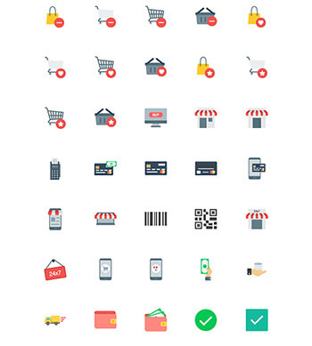 160 플랫 쇼핑 아이콘