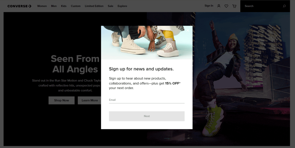 Marketing por correo electrónico de Converse