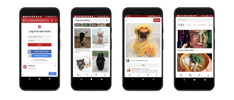 Aplikasi Web Progresif Pinterest