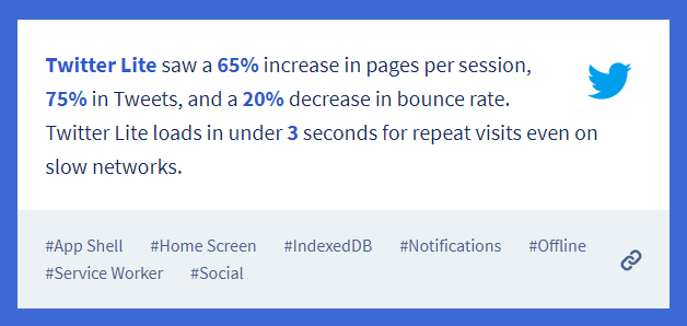 Statistik PWA Twitter