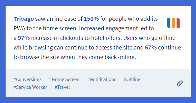 Statistik PWA Trivago
