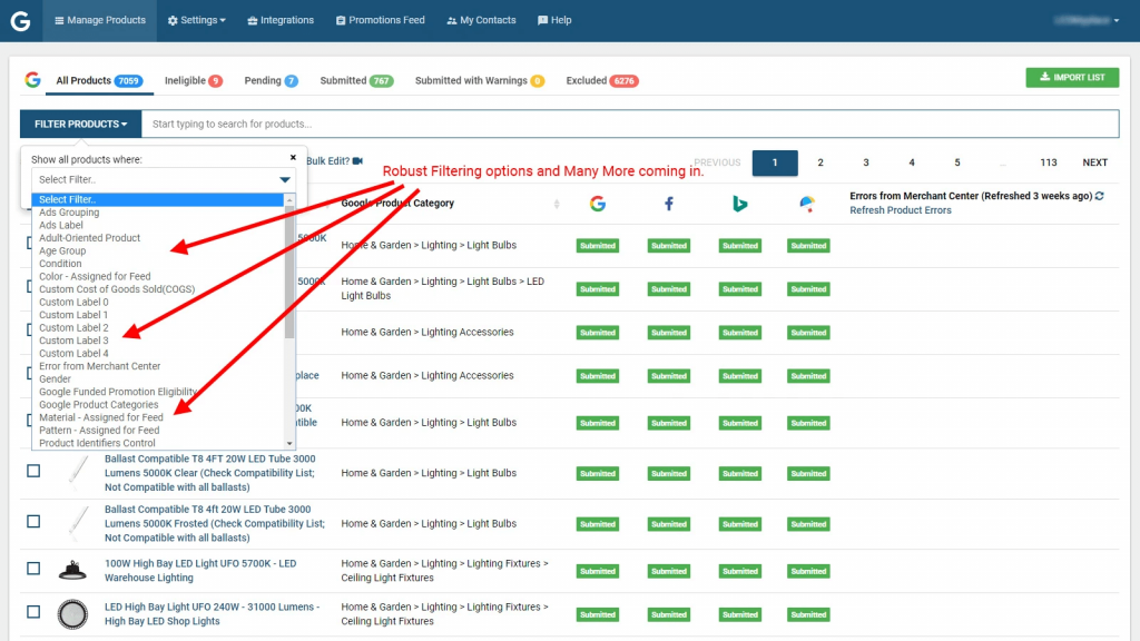 Приложение фида Google Покупок