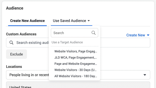 保存されたオーディエンス