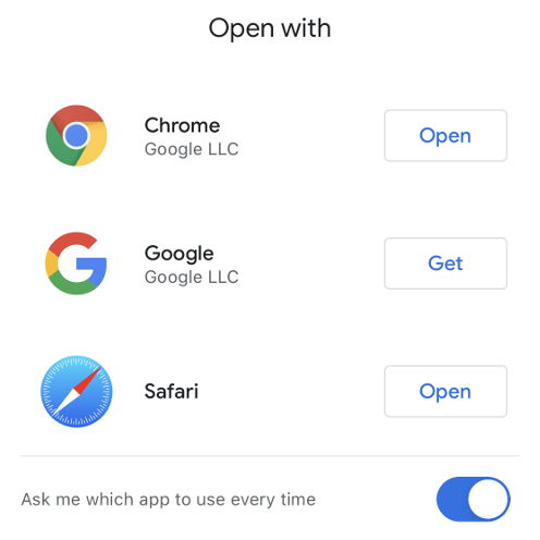 Ändern des Standard-Webbrowsers in iOS 14 Beta