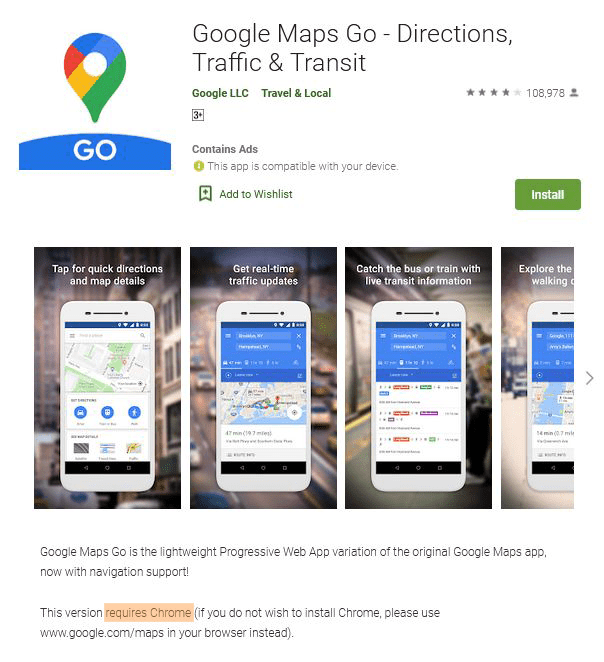 Google Maps ไป TWA
