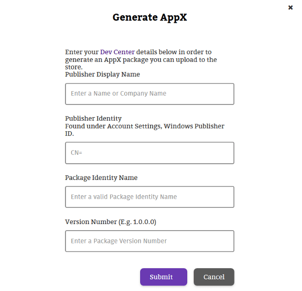PWABuilder - Generieren Sie AppX
