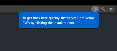 브라우저 바의 PWA 설치 버튼